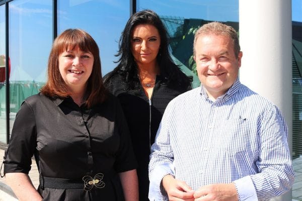 Michelle Maltby, Rachel de Clemente and Jonathon Wells of Hudgell Solicitors.