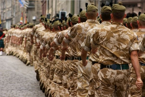 British Army Soldiers marching