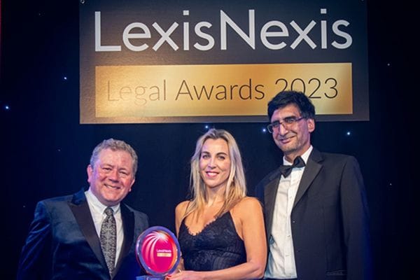 Hudgell Solicitors wins Customer Focus Award at LexisNexis Legal Awards