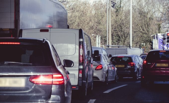 heavy traffic on a london street concept personal injury road traffic accident claims