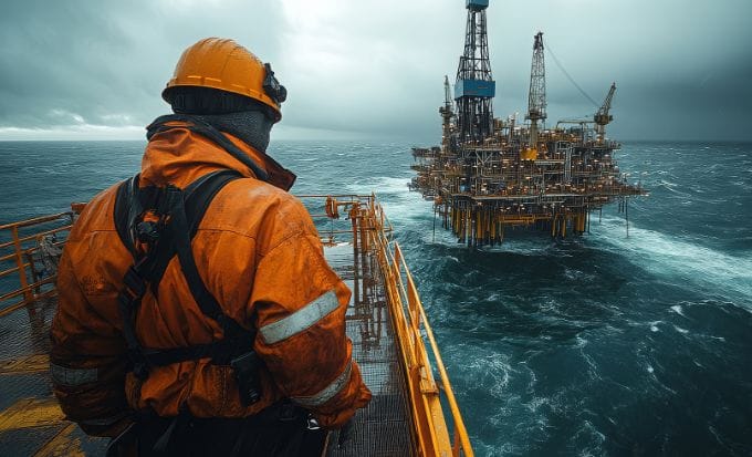 woker looking out at sea and oil rig concept accidents abroad accidents at sea feature