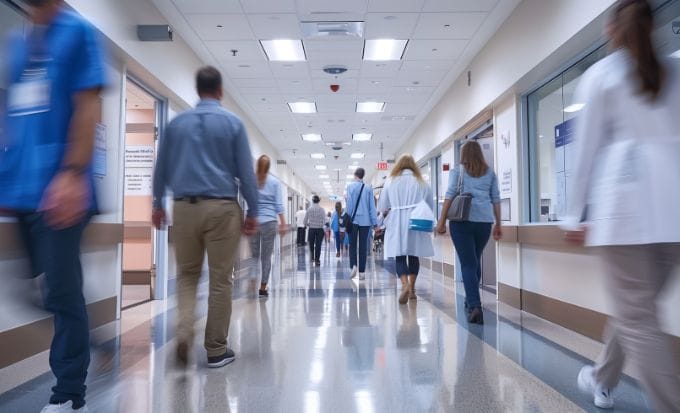 nurses and the public walking through a hospital corridor concept medical negligence negligence delayed diagnosis misdiagnosis sepsis negligence birth injury never events feature