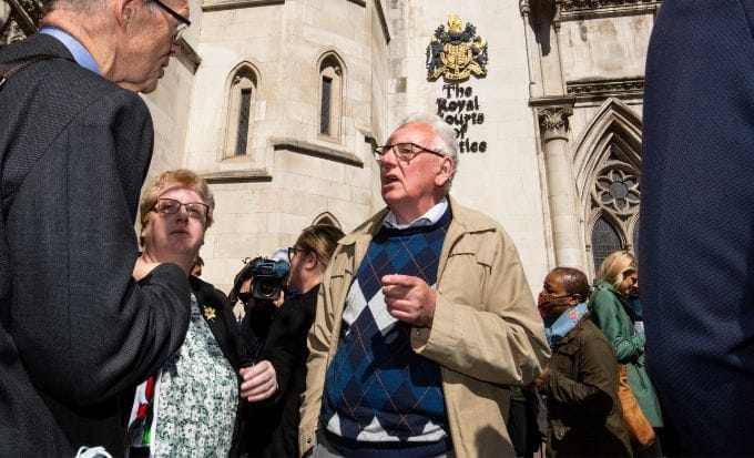 Noel Thomas Horizon client, outside Court of Appeal, April 2021.