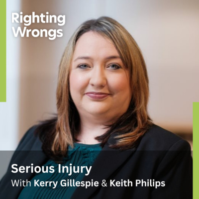 kerry gilespie serious injury podcast cover image hudgell solicitors
